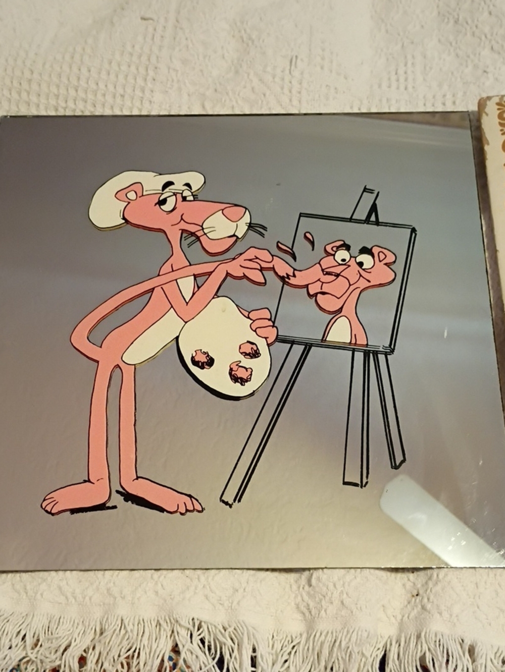 Vintage Carnival Pink Panther Artist Mirror Wall Art - Unbranded